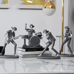 Modern Rock Band Music Character Resina Ornamentos, Escritório Clube Figurinhas, Decoração para Casa, Sala de Estar, Desktop Escultura Acessórios - Image 3