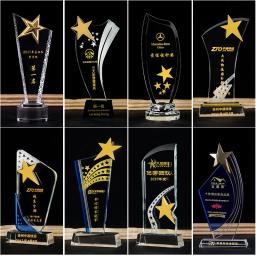 Troféu De Cristal Personalizado Decoração De Casa Prêmio Personalizado Criativo, Medalha Excelente Pessoal, Gravura De Jateamento De Areia, Lembrança De Reunião - Image 1
