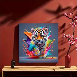 Tiger colorido diamante pintura kit, DIY arte presente para iniciantes, artesanal animal mosaico, decoração para casa, presente surpresa, fácil 5d - Image 2