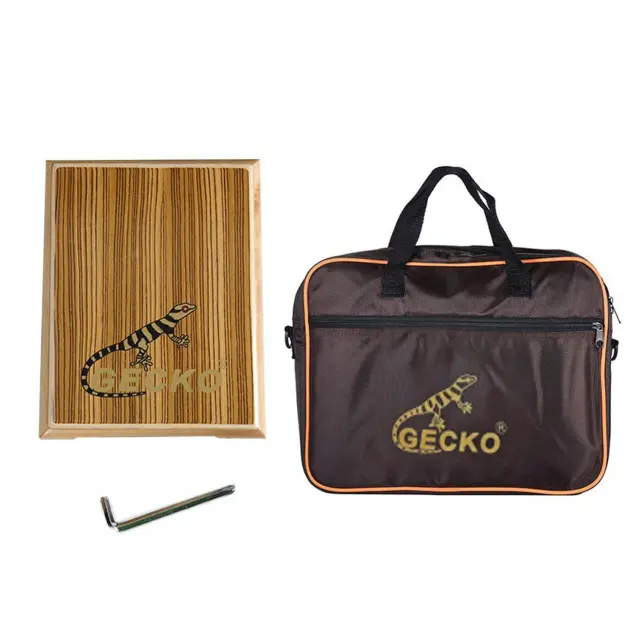 Caixa de Tambor Cajon de Madeira Compacta com Chave Ajustável e Saco de Transporte para Viagem