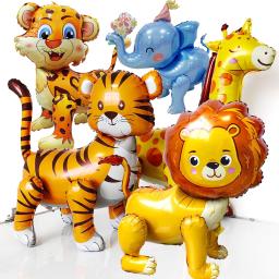 Selva animal balões gigante animal standable folha balão leão tigre girafa elefante chá de bebê selva safari fontes de festa - Image 1