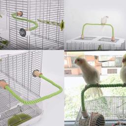Pássaro corda poleiro dobrável corda algodão carrinho brinquedo papagaio permanente vara gaiola pássaro mastigando escalada brinquedos s/l manter saudável birdsuppli - Image 4