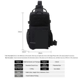 Leve mochila pesca com suporte Rod e vários bolsos, resistente à água ao ar livre pesca ombro Pack - Image 4