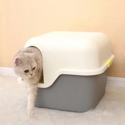 Bandeja de areia de gato totalmente fechada, tipo corredor grande, prova de odor, banheiro, sandbox de gatos, design flip-top, suprimentos para animais - Image 4
