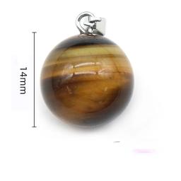Pingentes De Pedra De Quartzo De Cristal para Colar DIY, Forma Redonda, Chakra De Cura, Bola De Pedras Preciosas, Encantos Para Fazer Jóias, 14mm - Image 6