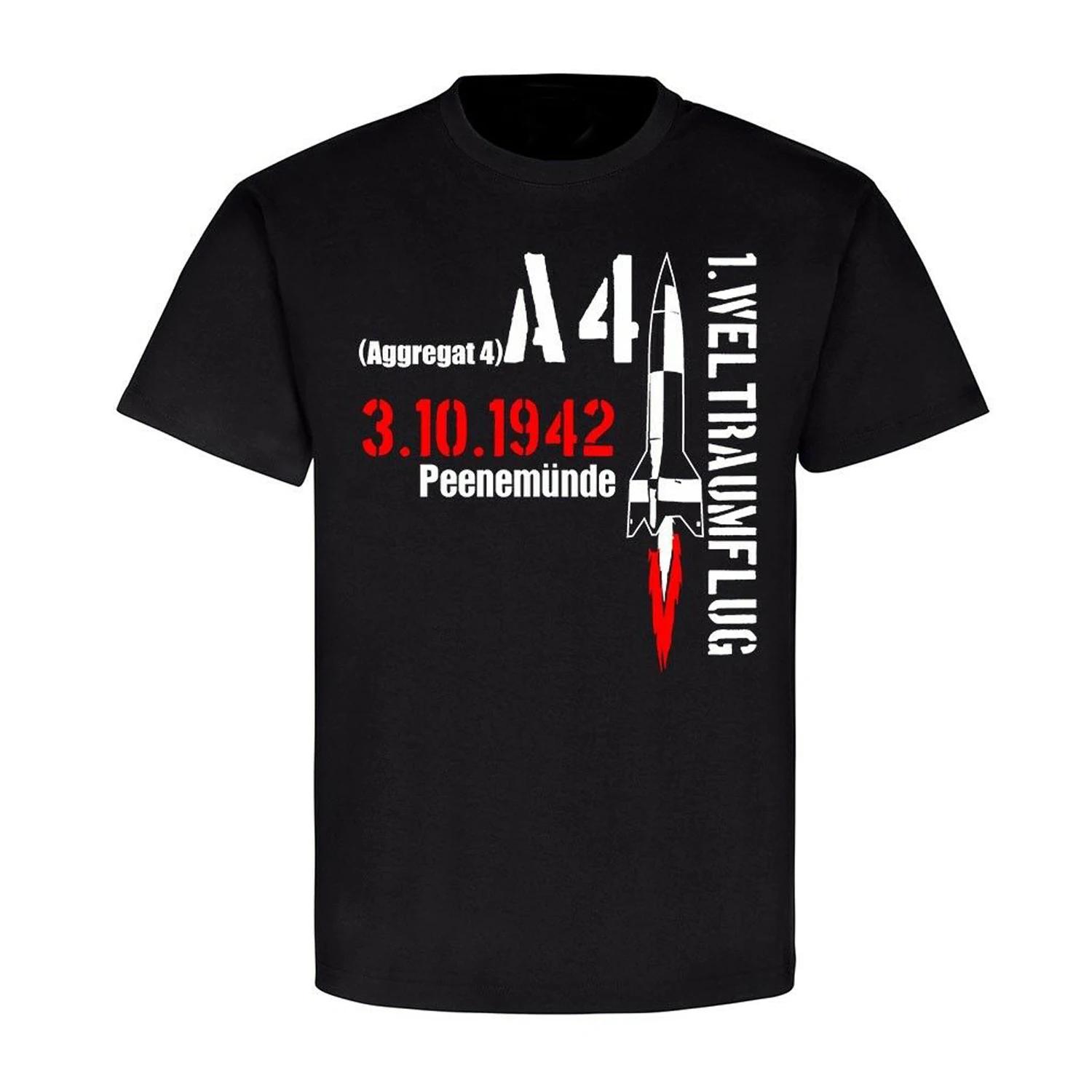 Camiseta Alemã V2 Rocket Aggregat 4 Missile Balístico 1er Weltraumflug. Verão algodão o-pescoço manga curta camisa masculina novo S-3XL - Image 1
