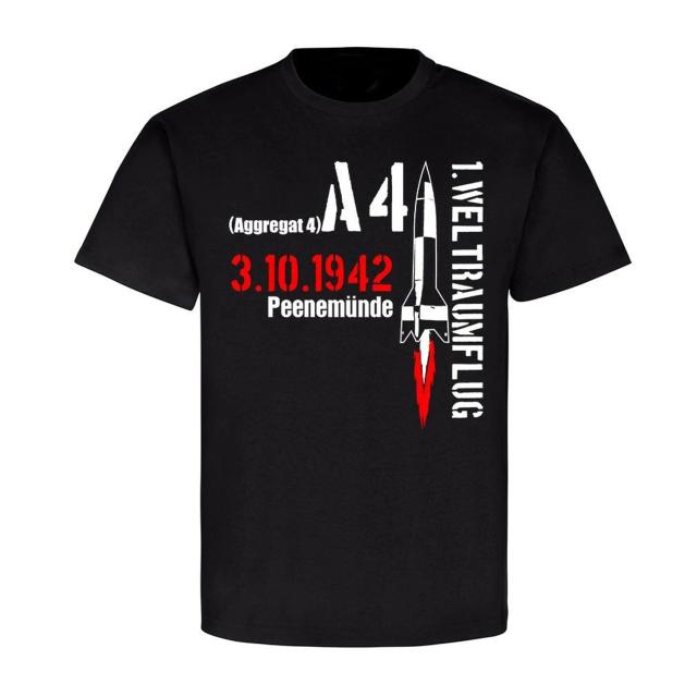 Camiseta Masculina Alemã V2 Rocket Aggregat 4 - Algodão Verão O-Pescoço Manga Curta - Tamanhos S a 3XL