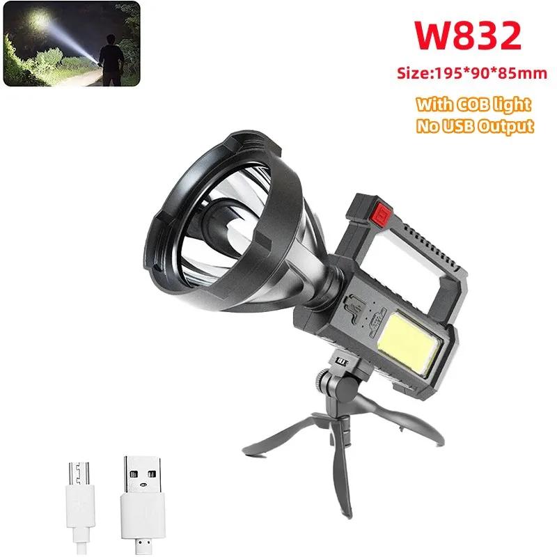 Lanterna recarregável de led de alta intensidade, luz super brilhante com 4 modos, pod, à prova large, grande sear, com tripé - Image 1