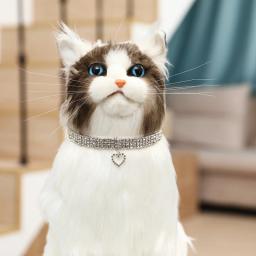 Coleiras elásticas strass, colar de três fileiras, ornamento para cachorros e gatinhos, decoração de amor, gatos e cães, novo - Image 5