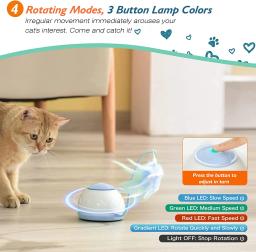 ATUBAN-Brinquedos interativos do gato, pena ajustável da emboscada, brinquedo automático do gatinho para o exercício, catcher, perseguindo a caça - Image 3