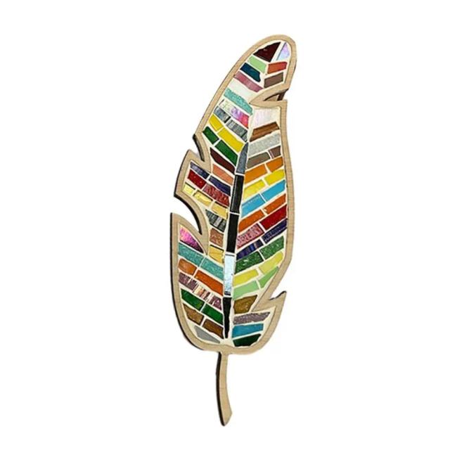 Kit de Mosaico Artesanal DIY com Vitral e Pena Brilhante para Criativos, Adultos e Crianças