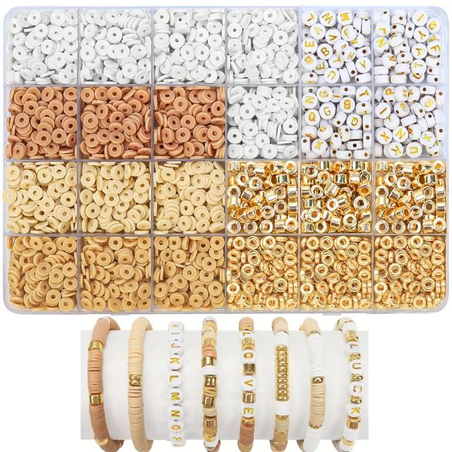 Kit de Pedras de Argila Dourada para Criação de Joias Artesanais: Colares, Pulseiras e Projetos DIY