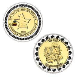 2008 Zimbabwe Animal Cem Trilhões de Dólares Moeda Banhado a ouro Prata Medalha De Metal Artesanato Comemorativo Presente Colecionável - Image 2