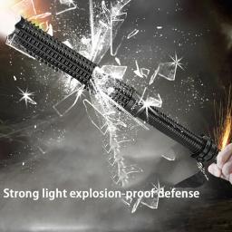 Batta de beisebol lanterna led liga de alumínio focalizável zoomable super brilhante auto defesa maça luz tático bastão tocha de emergência - Image 6