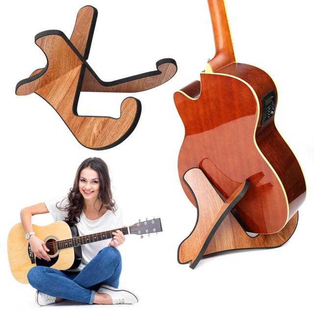 Suporte de Guitarra de Madeira Dobrável em X: Ideal para Guitarras Acústicas, Cavaquinhos e Violinos