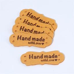 PU Couro Handmade Etiquetas Etiquetas para DIY Chapéus Sacos, Feito À Mão com Amor, Roupas De Costura Tags, Acessórios Do Vestuário, 10Pcs - Image 5