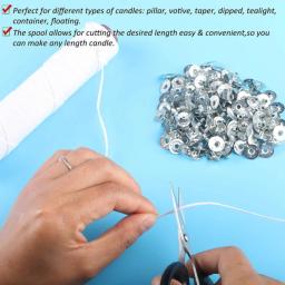 100 pcs metal vela pavio sustentadores tabs, prata encerado transportar pavio suporte para cera base fixa suporte vela que faz a ferramenta - Image 5