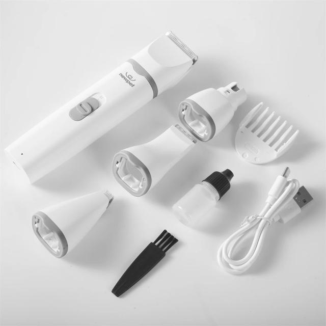 Aparador Elétrico 4 em 1 Newpet: Clipper Recarregável para Corte de Cabelo e Unhas de Cães e Gatos