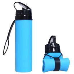 Copo de água leve portátil, garrafa esportiva de silicone, reutilizável, dobrável, destacável com tubos de sucção, acessórios ao ar livre, 600ml - Image 6