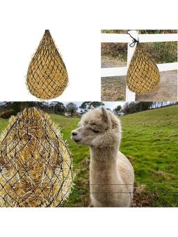 Saco de feno estável de 2 pces, alimentador de cavalo, rede de feno de alimentação lenta com furos pequenos, rede de corda de náilon para alimentação de gado, reduzindo a ansiedade e - Image 2