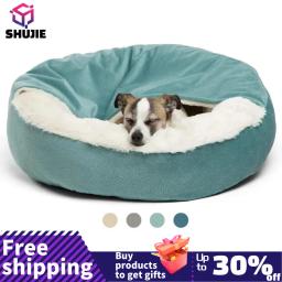 Cama ortopédica com cobertor com capuz, impermeável, resistente à sujeira, gato, cachorro, casa, cuddler, lavável à máquina, quente, inverno - Image 1