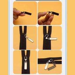 Destacável Metal Zipper Pullers, Sliders Cabeça, Zippers Kits de Reparação, Pull Tab, DIY Sacos De Costura, Down Jacket, 10Pcs - Image 4