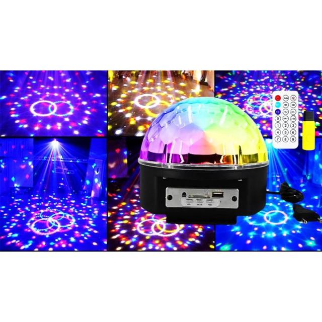 Iluminação Premium para Festas: Globo Colorido RGB LED com Laser e Bluetooth