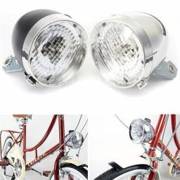 Luz dianteira de bicicleta vintage retro com prateleira, farol de aviso de segurança, luzes de equitação noturna, acessórios de ciclismo 3 LED 1pc - Image 5