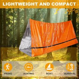 Tenda tubo impermeável para caminhadas ao ar livre e camping, Survival Shelter, cobertores de emergência, Survival Gear, 2 pessoas - Image 6