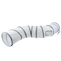 Gatos internos túnel brinquedos dobrável gato caverna crinkle túnel com bola pendurada brinquedos gato jogar túneis tenda tubos balde produtos para animais de estimação - Image 3
