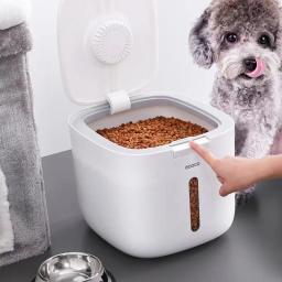 Recipiente De Armazenamento De Alimentos Para Animais De Estimação, Caixa De Comida De Gato Seco, selo à prova de umidade, hermético com copo de medição - Image 2