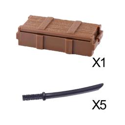 Bloco de construção moc militar figura acessório caixa arma kit bala samurai lâmina rpg bazuca camuflagem argamassa menino brinquedo presente k047 - Image 5