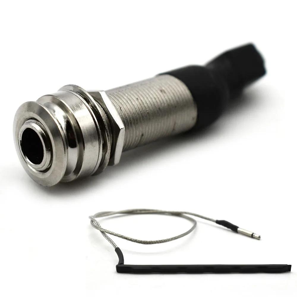 Cilindro portátil guitarra endpin captador ponte sela eq piezo captador 6.35mm jack soquete com ukulele captador acústico piezo macio - Image 1