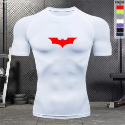 Camisa de compressão esportiva masculina, treino de ginástica, camiseta de jogging, verão, casual, respirável, apertada, top de manga curta, nova, S-3XL - Image 1