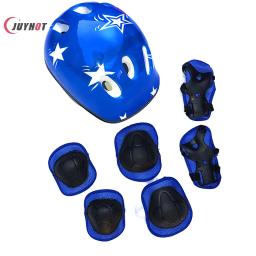 Equipamento de proteção para crianças, capacete de bicicleta, joelheiras, pulso, protetor de cotovelo, ciclismo de rolo, esportes, capacete protetor, 7 pçs/set - Image 5