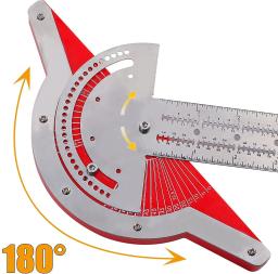 Marceneiros Edge Ruler Ferramentas de Medição de Ângulo, Métrica e Polegadas, Ferramenta Multifuncional de Medida de Ângulo, Rack de armazenamento de parede - Image 6