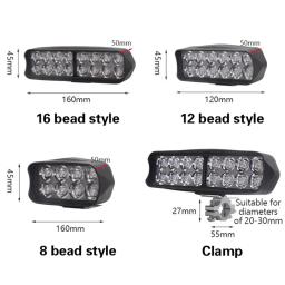 Luz frontal LED para bicicleta elétrica Lâmpada de triciclo super brilhante Peças de ciclismo Farol de motocicleta e bicicleta de alta qualidade 8 LED, 12 LED, 16 LED - Image 2