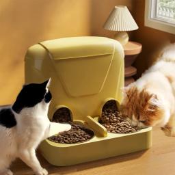 Alimentador Pet automático com armazenamento Bin, tigelas duplas, estação de alimentação, aço inoxidável, Puppy Food Dispenser, cão e gato alimentador - Image 6