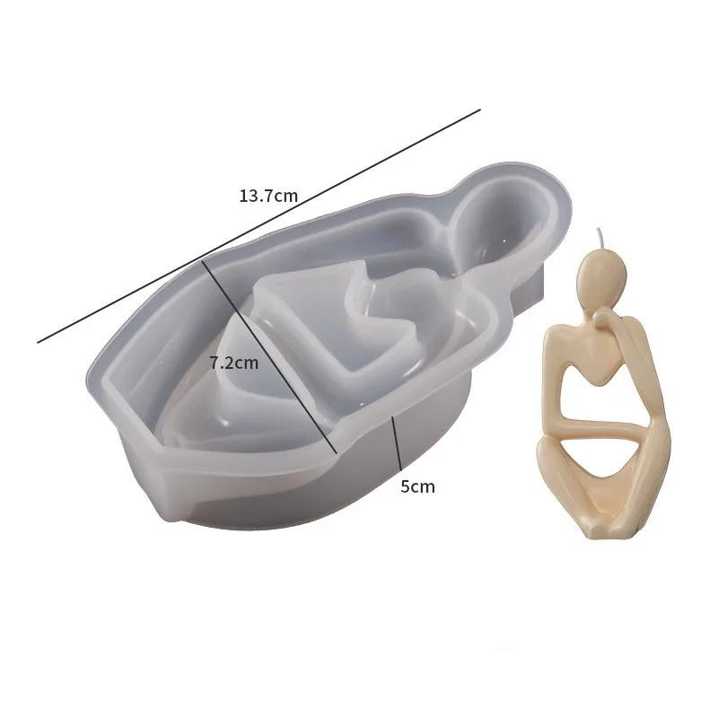 Molde De Silicone De Resina Epóxi 3D, Vela De Corpo Abstrato Europeu, Ornamentos De Retrato Do Pensador, Decoração De Casa Simples - Image 1