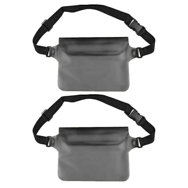 Bolsa Impermeável de Cintura com Toque Tela e Alça Ajustável - Ideal para Caiaque, Praia e Natação (2 Peças)