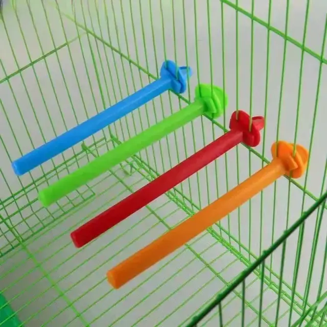 Plataforma de Poleiro para Pássaros de Plástico - Suporte para Finch, Canário e Periquito, 1 Peça