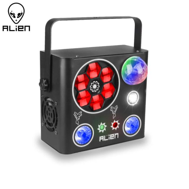 Projetor de Luzes Alien com Globo LED e Laser: Efeitos Deslumbrantes para Festas, Casamentos e Djs com 32 Padrões em 5 Funções