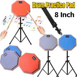 Madeira Drum prática Pad com suporte ajustável, Snare Drum prática Pad, à prova de choque, treinamento, borracha, 8" - Image 1
