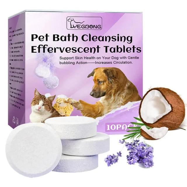 Comprimidos Naturais de Banho para Cães: Limpeza Hidratante com Aroma de Lavanda para um Banho Prático e Refrescante