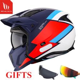 Mt streetfighter sv capacetes de motocross, meia face, engrenagens off-road, queixo removível, 3 presentes, quatro estações, mt casque moto - Image 1