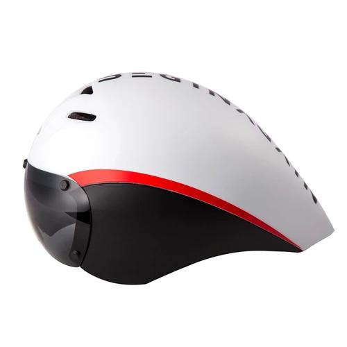 Capacete Aero para Triathlon com Óculos de Lente - Ideal para Ciclismo de Estrada e Provas de Contra-relógio para Homens e Mulheres