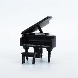 Dollhouse Piano Miniatura com Banquinho, Modelo De Madeira Artesanal, Instrumento Musical, Conjunto De Piano Retro, Decoração Presente - Image 6