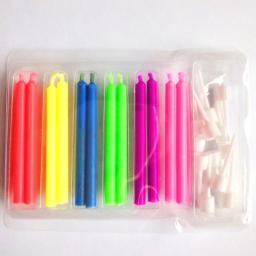 Velas multicoloridas para decoração de bolo, chamas seguras, casamento e festa de aniversário, chama colorida, sobremesa, 12 pçs/pacote - Image 2