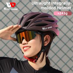 West Biking-Capacete de Ciclismo para Homens e Mulheres Leve, MTB, Bicicleta de Estrada, Auriculares de Segurança, Bonés, Chapéu de Bicicleta, Acessórios - Image 4