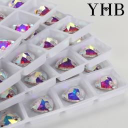 YHB-Sew-on strass para vestuário, costurado em pedras de vidro, cristal AB, qualidade superior, gordura Trilliant, roupas e bolsas - Image 6